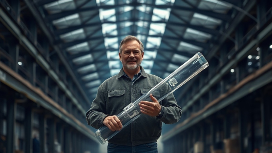 Man holding industrial part in a warehouse, related to brewery waste revenue streams.