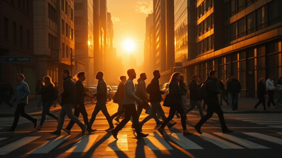 Busy Estonia street scene with pedestrians at sunset.