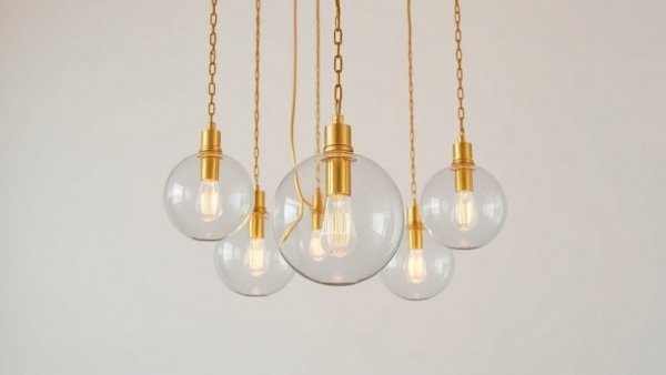 Modern lighting fixture with gold chains, 2026 lighting trends.
