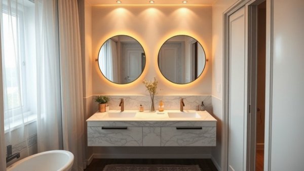 Modern bathroom with elegant decor in San Jose remodeling project.