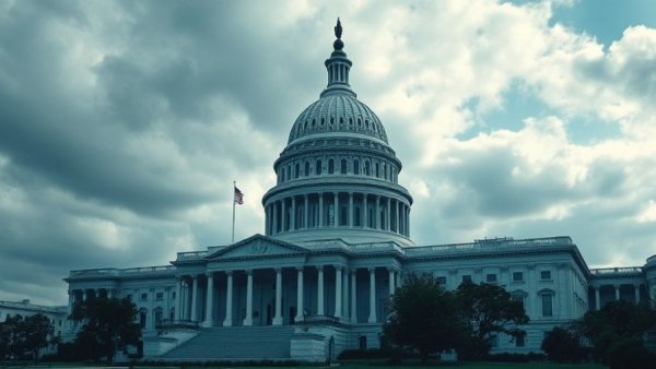 Congress Ends Longest Shutdown: Capitol with tech circuit overlay.