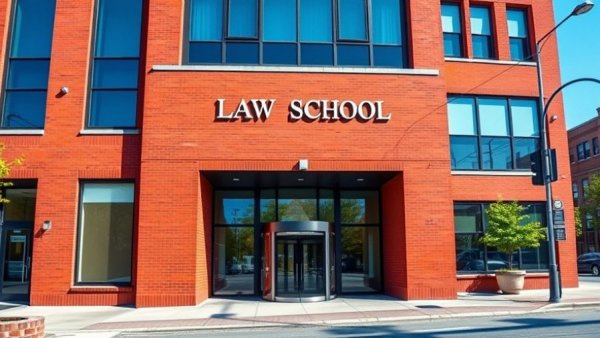 Cooley Law School entrance with red brick facade.