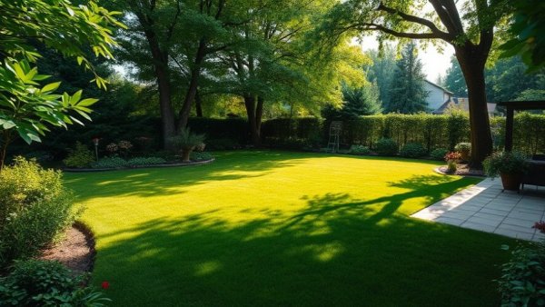 Lush backyard ideal for outdoor fireplaces and cozy gatherings.