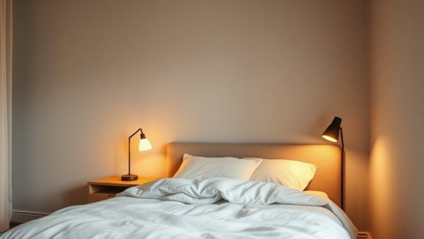 Cozy Bedside Lighting Ideas with modern wooden nightstand and soft linens.