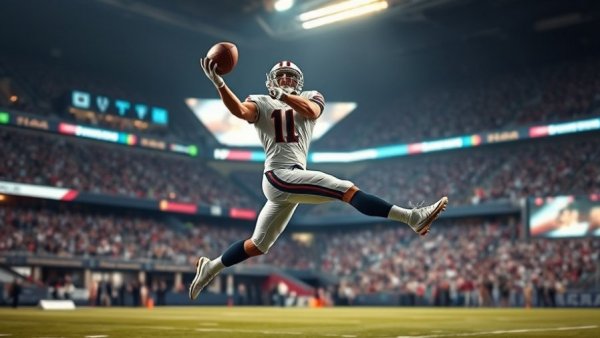 Resilient football player catches ball, illustrating importance of resilience in sports.