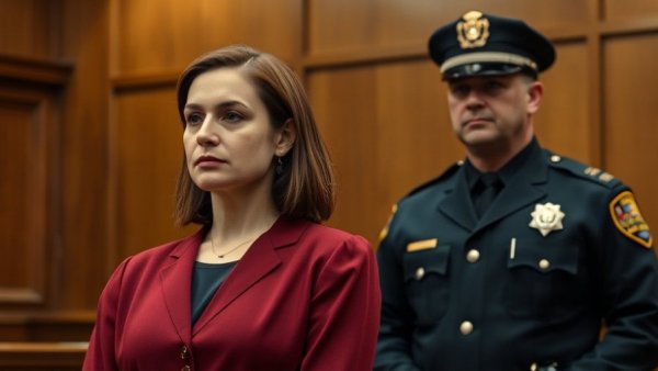 Courtroom scene highlighting drunk driving consequences.