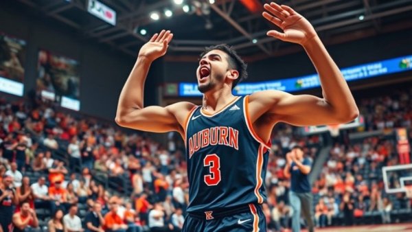 Watch Auburn vs North Carolina State basketball action player cheering