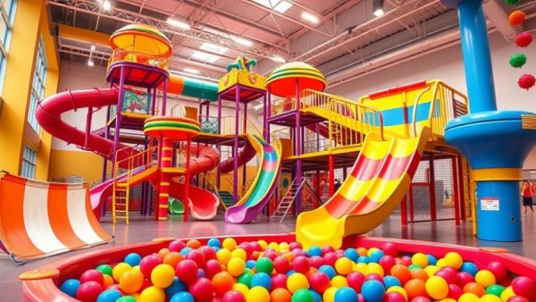 Just Play Family Fun Center Dexter indoor playground with slides and ball pit.