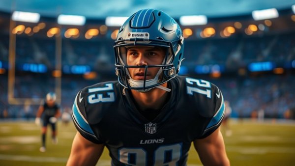 Alim McNeill exhibits focus in Detroit Lions performance.