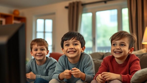 Children watching TV, reminiscent of 90s after-school shows.