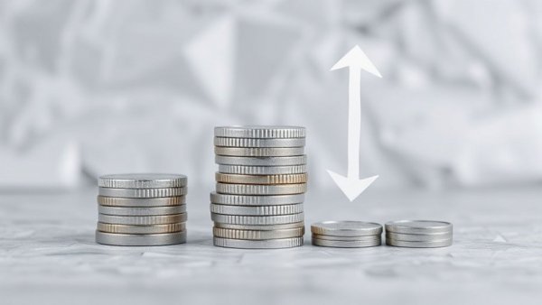 Silver coins and fluctuating arrows symbolizing silver prices surged and dropped overnight.