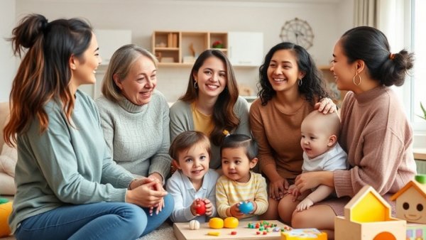 Mothers engaging in conversation, making friends as an older mom