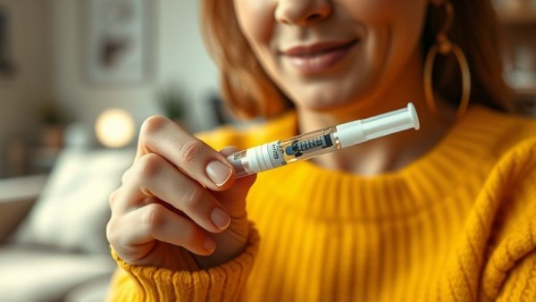 Close-up showing a pain-free IVF option with medical pen in hand.