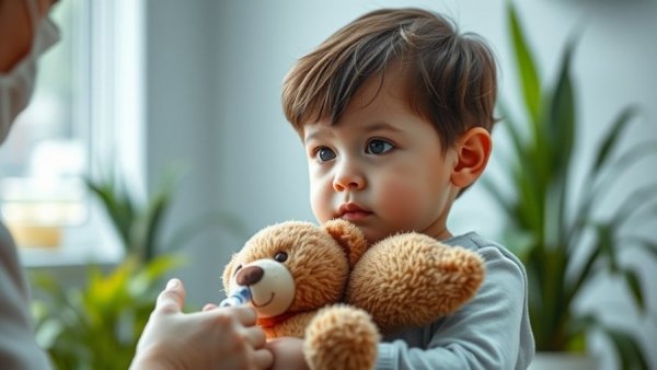 Child receiving vaccination holding teddy, highlighting 2026 vaccine schedule changes.