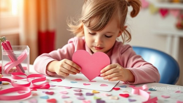 Child creating Valentine's Day card to support your kid through stress.