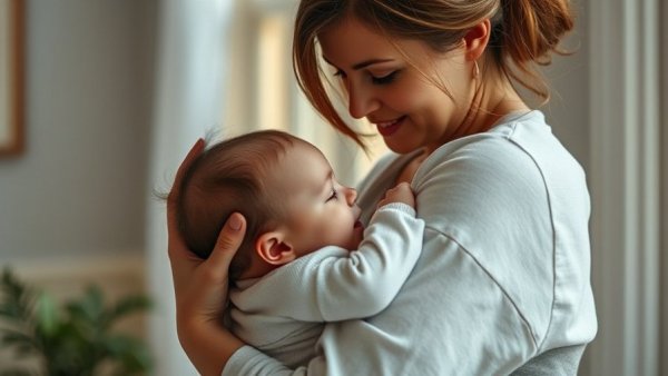 Mother and baby close embrace symbolizing perinatal mood and anxiety disorders help.