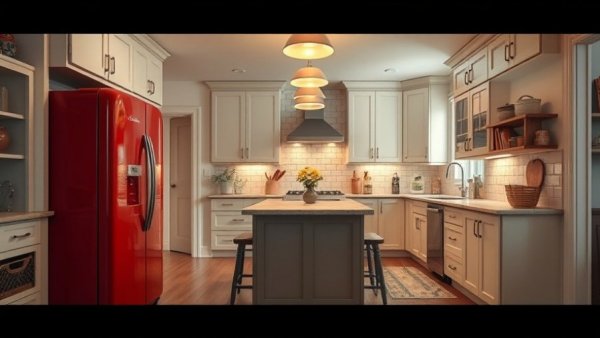 Transitional kitchen remodel with white cabinets and wooden floors.