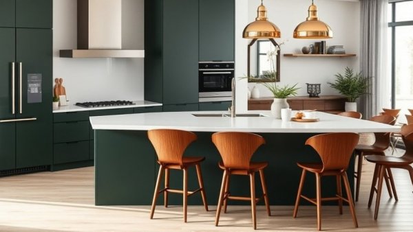 Modern kitchen showcasing popular kitchen island features, sleek design.