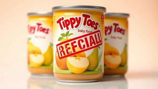 Tippy Toes baby food recall, apple pear banana flavor.