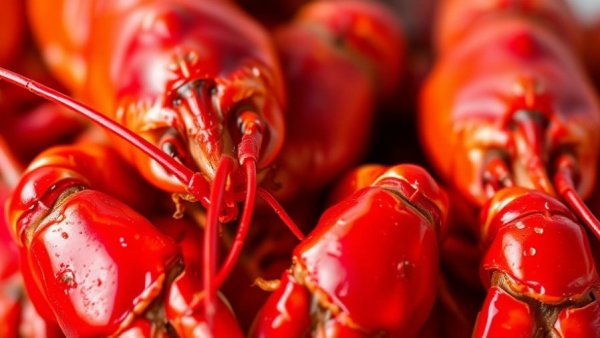 Close-up of crawfish at Grand Rapids seafood boil restaurant opening.