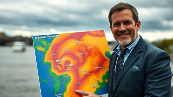 Weather forecaster with storm map for severe thunderstorms in Michigan.