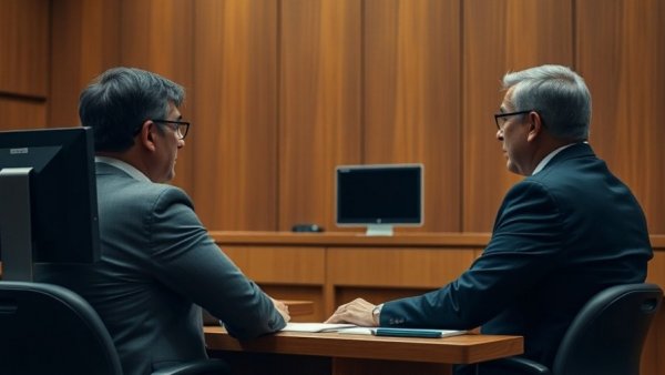 Courtroom scene related to Jackson porch shooting, people discussing.