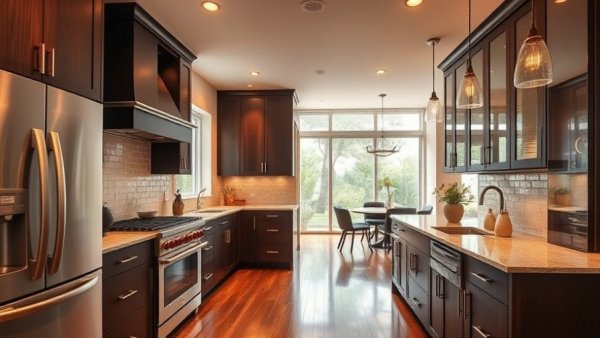 Modern kitchen with open layout highlighting benefits of open concept kitchens.