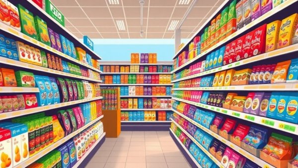 Illustrative supermarket shelf of Better-for-You CPG Playbook products.