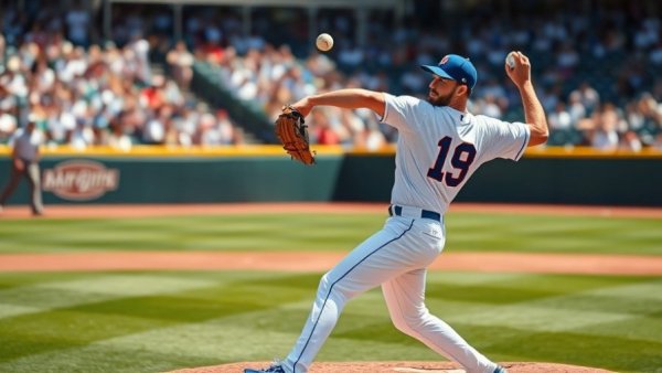 Detroit Tigers player in action on field, throwing ball mid-game