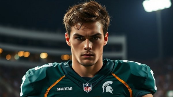 SEC transfer commitment for college athletes exemplified by determined football player