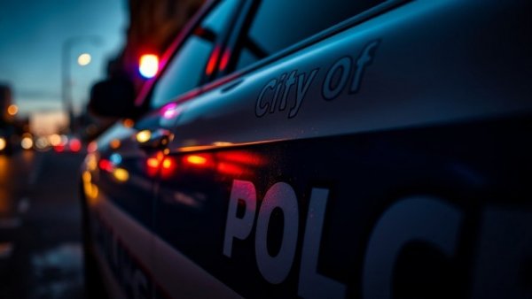 Davison police car with flashing lights.