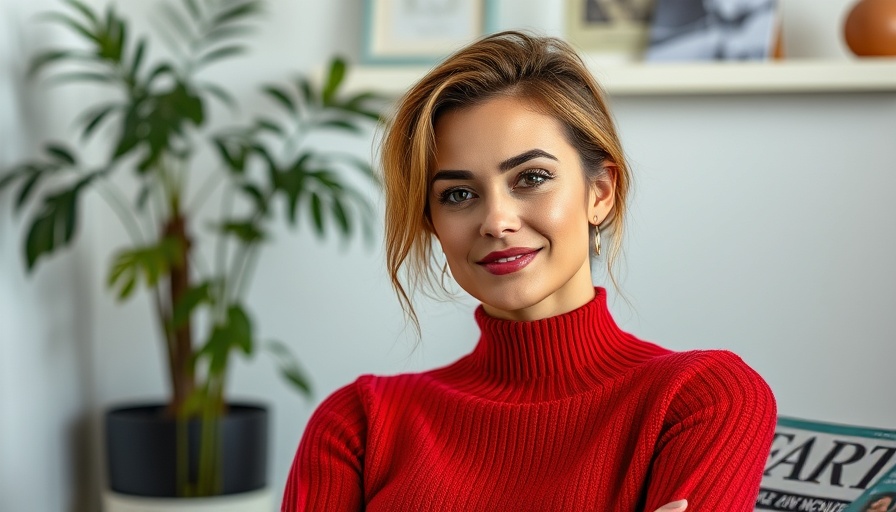 Confident female entrepreneur on magazine cover discussing tariffs impact on small businesses.