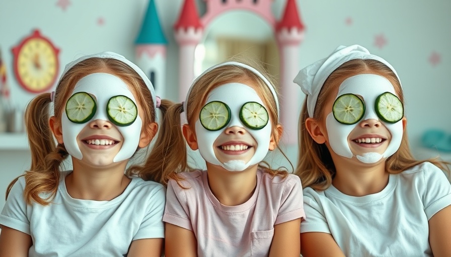 Tween girls enjoying at-home spa party essentials, relaxing with face masks.