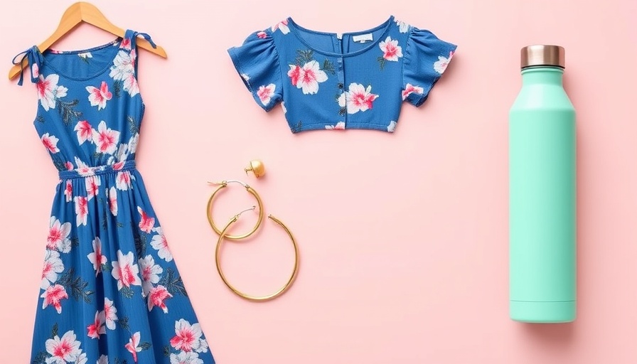 Mother's Day gifts under $50, including a dress, earrings, and bottle.