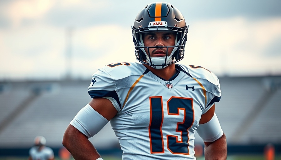 Detroit Lions offensive line player standing confidently on the field.