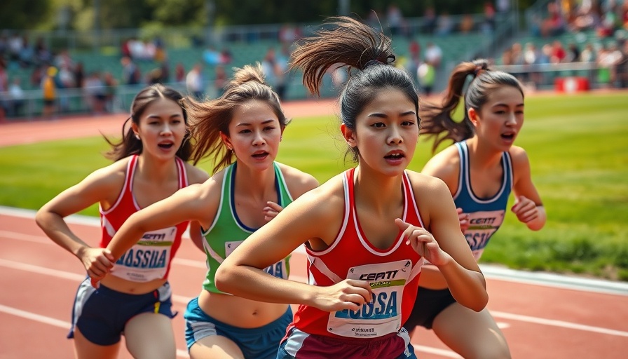 Dundee girls track team running at Stockbridge Invitational.