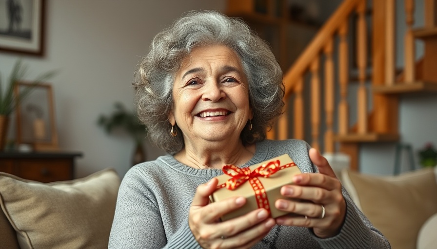 Grandma receiving a Mother's Day gift under $30, joyful moment.