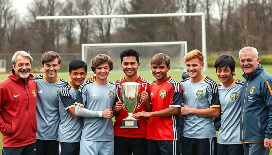 Garber Soccer No. 1 Ranking team celebrating victory with trophy.