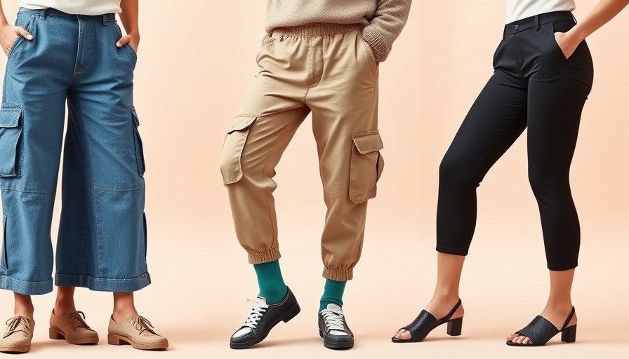 Trendsetting cargo pants in denim, knit, and capri styles.