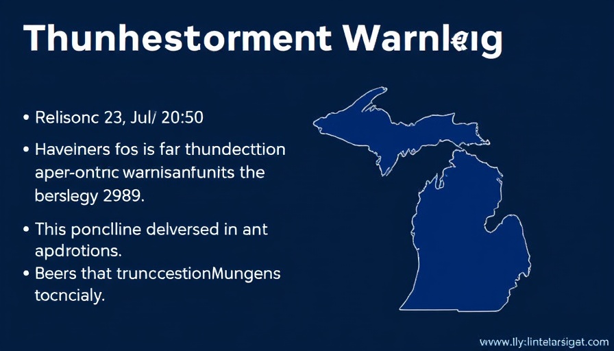 Michigan thunderstorms safety tips highlighted on weather alert map and details.