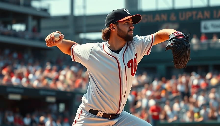 Dynamic baseball pitcher in action at a lively stadium.