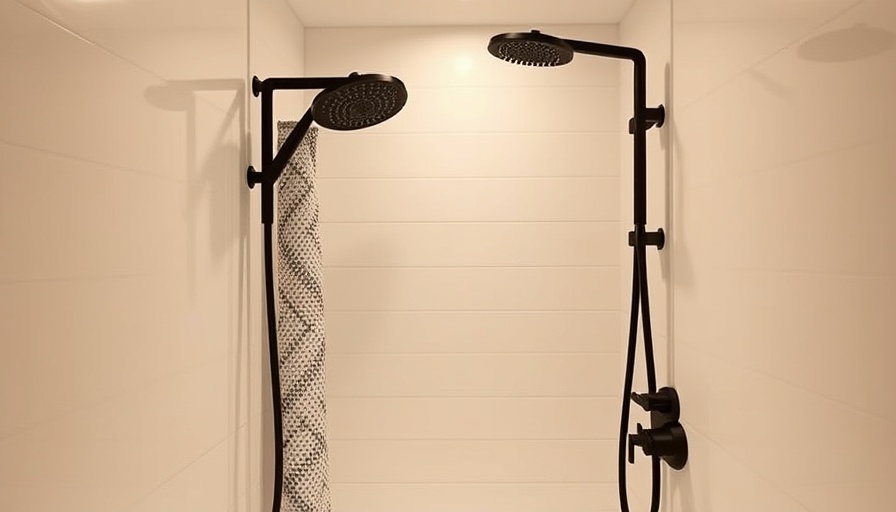 Small bathroom design ideas featuring a modern shower with black fixtures.