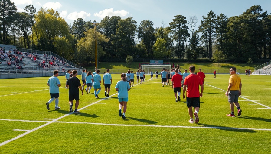 High school soccer match at Lenawee Christian District Final with players on field.