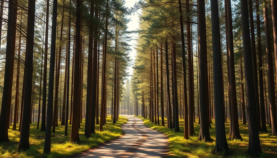 Serene forest path in Genesee County trail projects.