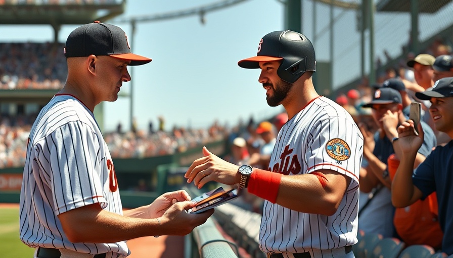 Detroit Tigers player signing autographs at a stadium