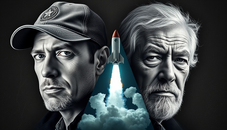 Illustration of Trump Musk feud impacting U.S. space program with rocket.