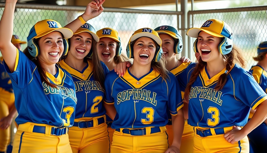 Hudsonville Division 1 softball championship celebration in dugout.