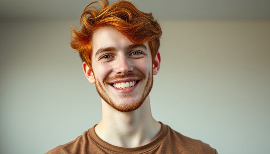 Man reflecting casually with vibrant red hair, Investing with Fear for Growth theme.