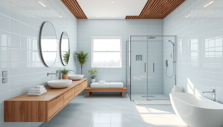 Superman-inspired sanctuary, elegant bathroom design with blue tiles.