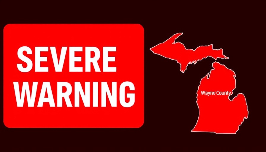 Severe thunderstorm warning for Wayne County, map highlights.